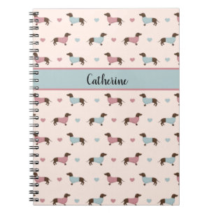 Dachshunds och Hearts Anteckningsbok
