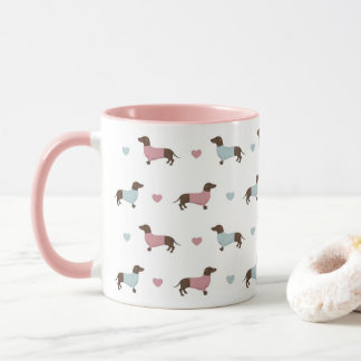 Dachshunds och Hearts Mugg