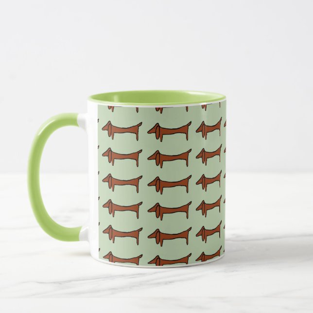 Dachshunds på rad mugg (Vänster)
