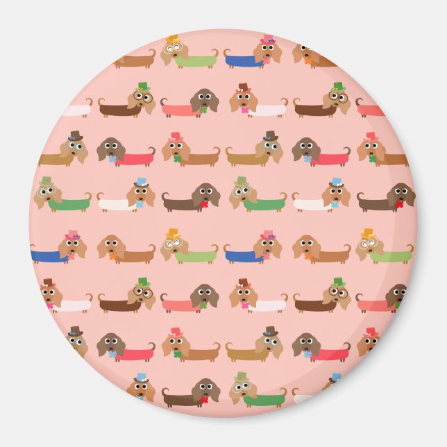 Dachshunds på Rosa Magnet (Framsidan)