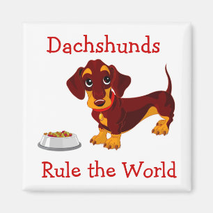 Dachshunds-regeln World Tecknad Puppy Magnet