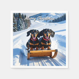 Dachshunds Sled jul Pappersservett