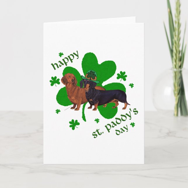 Dachshunds St patrick's day Kort (Framsida)