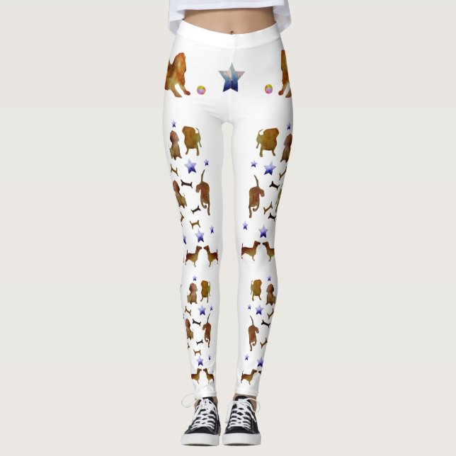 Dachshunds & Stars Art Leggings (Framsida)