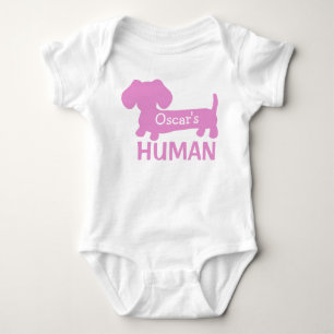 Dachshunds Tjej Människa Personlig i Rosa T Shirt
