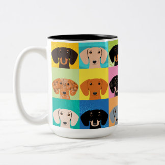 Dachshunds Två-Tonad Mugg