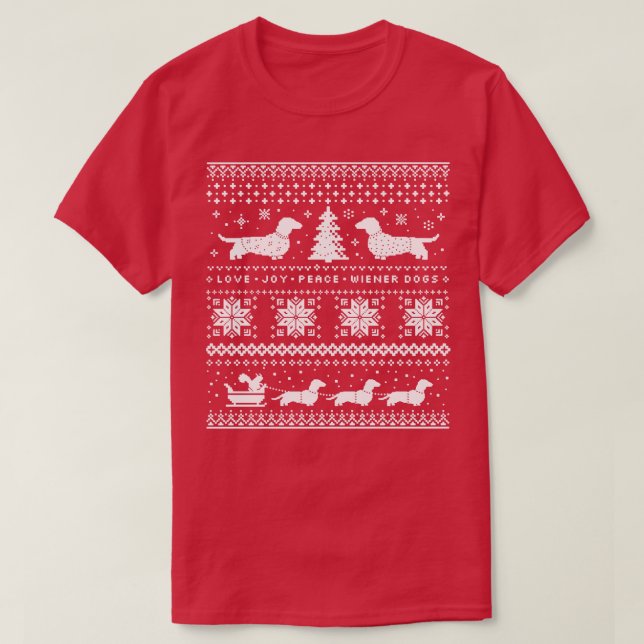 Dachshunds Ugly jul Sweater T Shirt (Design framsida)