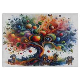 Dachshunds under Fruit Träd