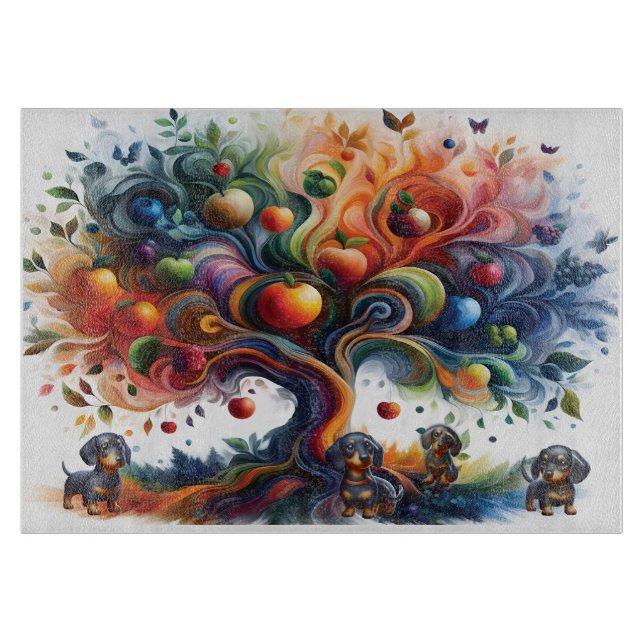 Dachshunds under Fruit Träd (Framsidan)