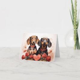 Dachshunds Valentine's Day Kort