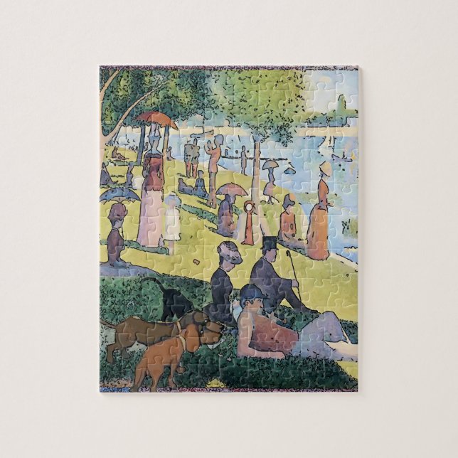Dachshunds vid Picnic Matisse stil Pussel (Vertikal)