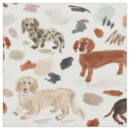 DACHSHUNDS Watercolor Painterly Wiener Hund Tyg