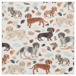DACHSHUNDS Watercolor Painterly Wiener Hund Tyg