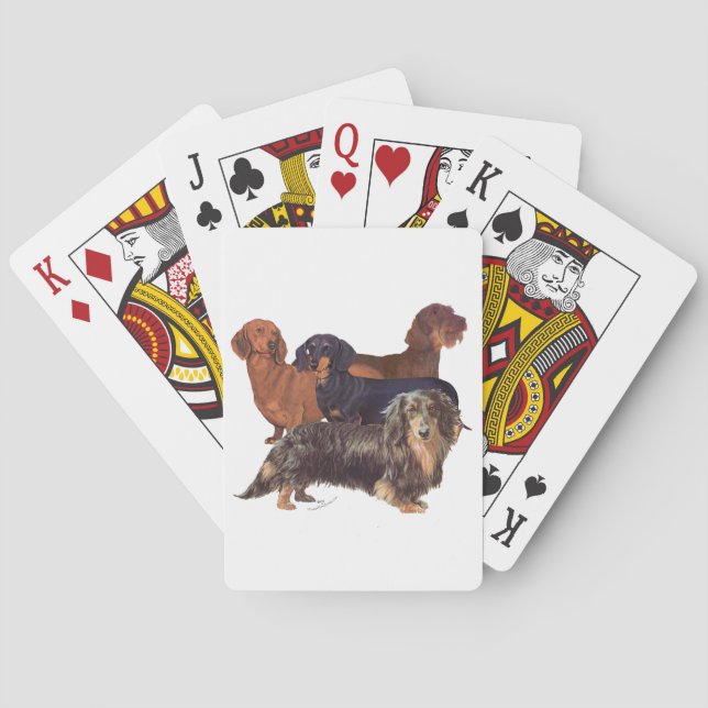 Dachshundvarianter Spel Kort (Baksidan)