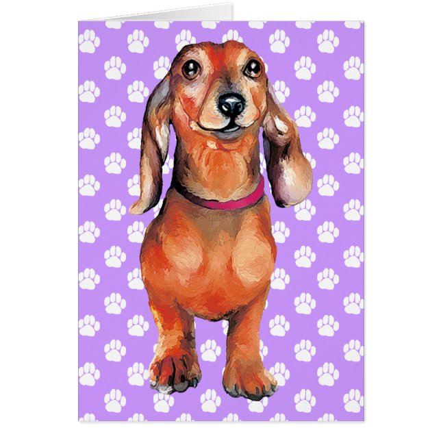 Dachsund Red Doxie Hälsningskort (Framsidan)
