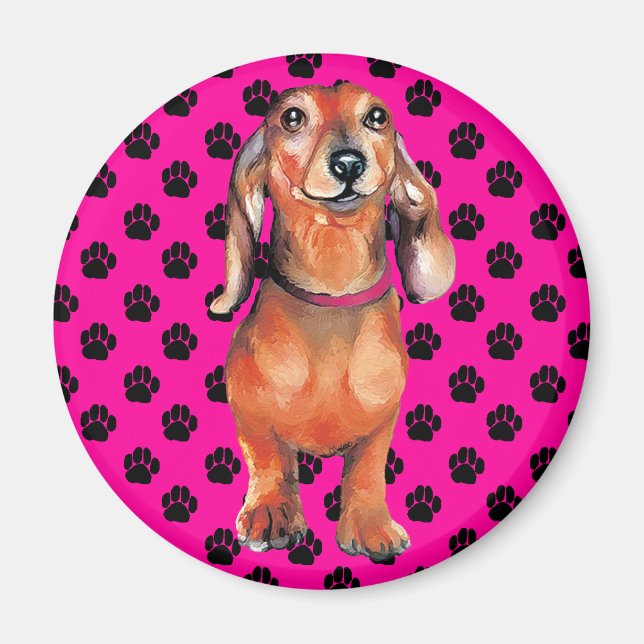 Dachsund Red Doxie Magnet (Framsidan)