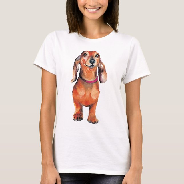 Dachsund Red Doxie Tee Shirt (Framsida)