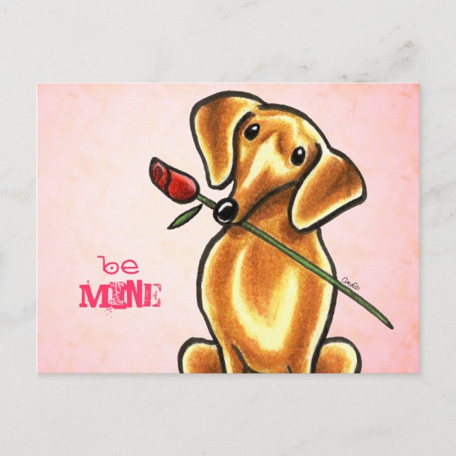 Dachsund Ro BE Mine off-Leash Art™-Anpassningsbar Vykort (Framsida)