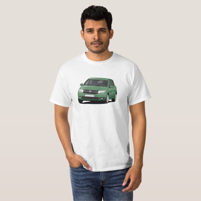 Dacia Sandero illustration - grönt Tee Shirt (Hel framsida)