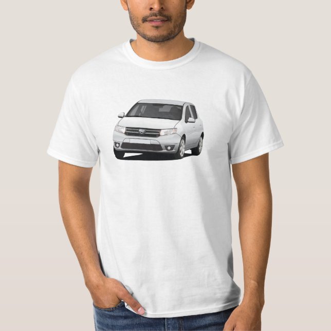 Dacia Sandero illustration - silvergrått Tee Shirt (Framsida)