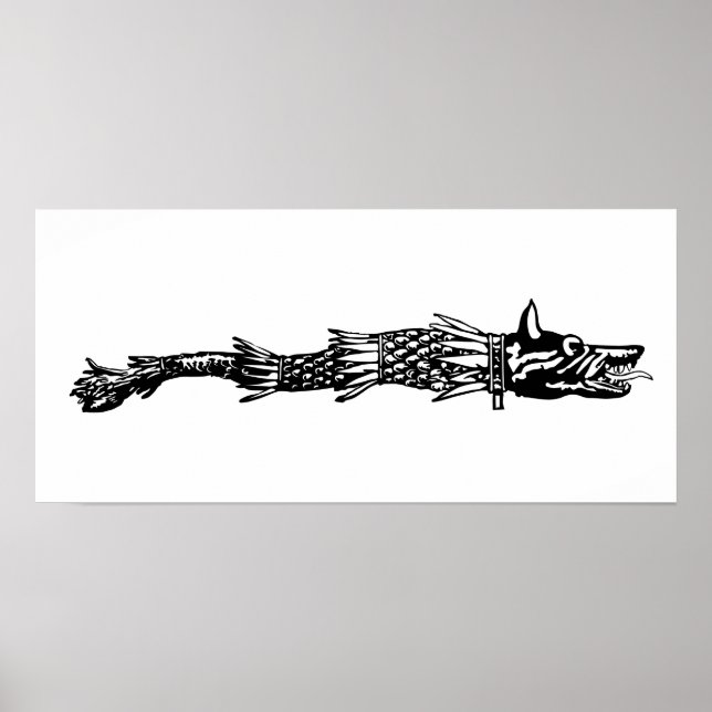 Dacia varg snake flagga historik rumänien symbol d poster (Framsidan)