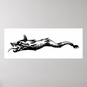 Dacia varg snake flagga historik rumänien symbol d poster