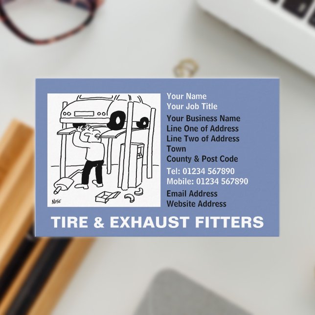 Däck- & avgasanpassad serie visitkort (Tire and Exhaust Fitters Business Card)