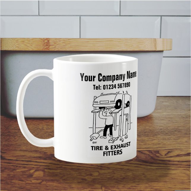 Däck & Avgasmonterare Tecknad Mugg (Mechanic Mug)
