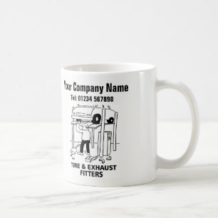 Däck & Avust Fitters Tecknad Mugg