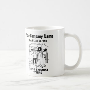 Däck & Avust Fitters Tecknad Mugg