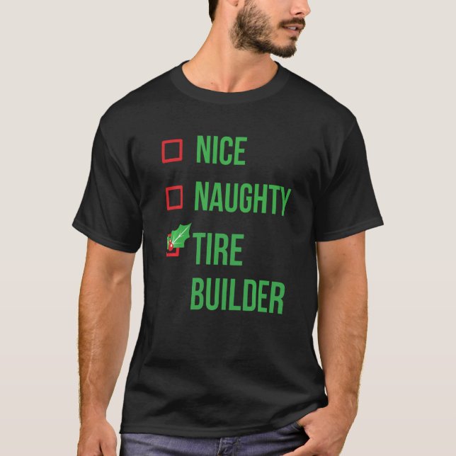 Däck Builder Funny Pajama-jul T Shirt (Framsida)