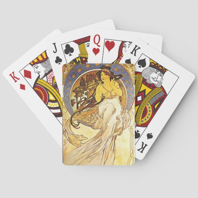 Däck för Alphonse Mucha mästerverksamling Casinokort (Baksidan)