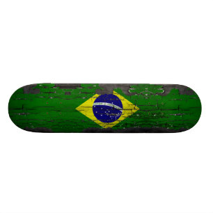Däck för Brasilien flaggaskridsko Old School Skateboard Bräda 18 Cm
