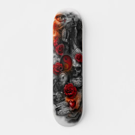 Däck för fantasi för Yin Yang vargskalle Mini Skateboard Bräda 18,5 Cm