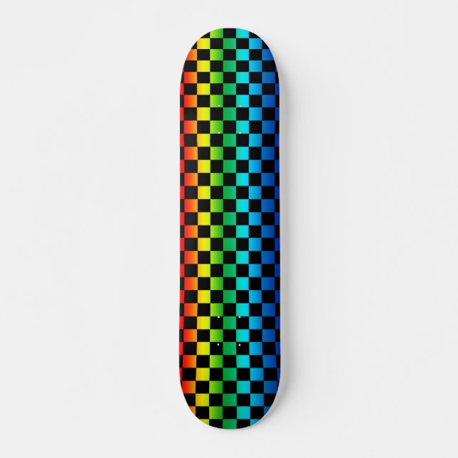 Däck för regnbågecheckersSkateboard Skateboard Bräda 20,5 Cm (Framsida)