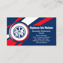 Däck Logotyp Patriotic Auto Mechanic Car Visitkort