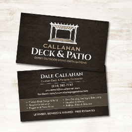 Däck & Patio Entreprenör Rustik Trä Visitkort