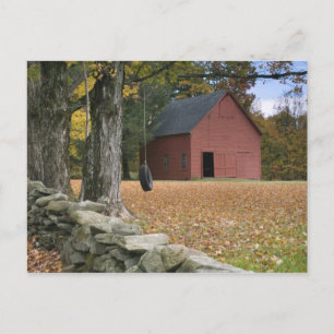 Däck som svänger längs en väg i södra Vermont. Vykort