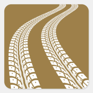 Däck-spår Fyrkantigt Klistermärke