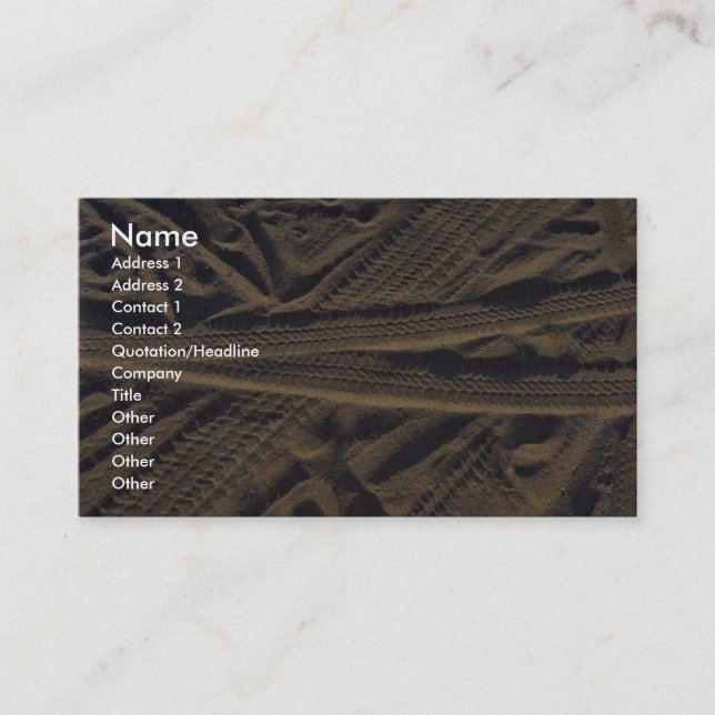 Däck spårar visitkort (Framsida)