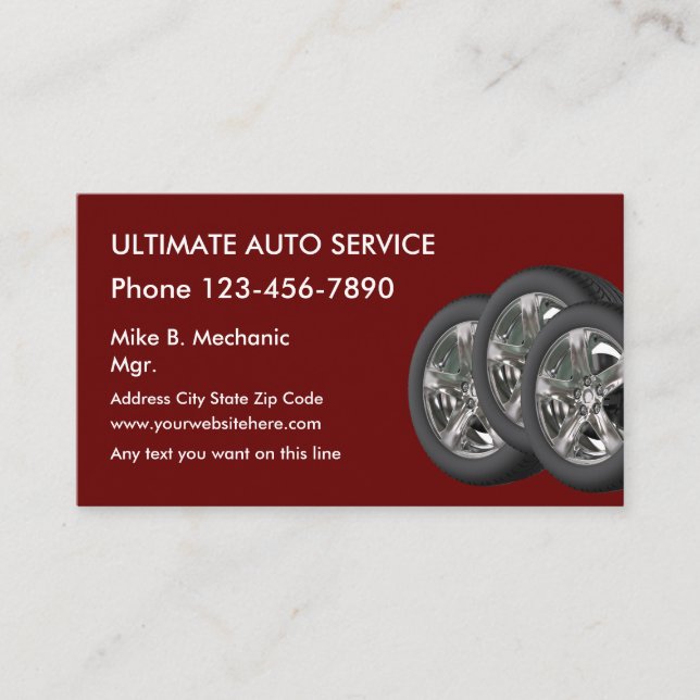 Däck Theme Automotive Business Card Visitkort (Framsida)