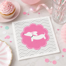 Dackel Rosa Baby Shower Party Servetter