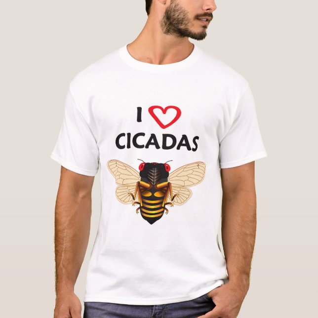 Däcklig periodisk design av I Kärlek Cicadas T Shirt (Framsida)