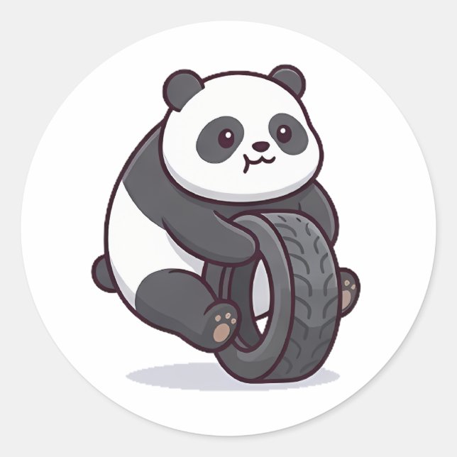 Däckpanda Runt Klistermärke (Framsida)