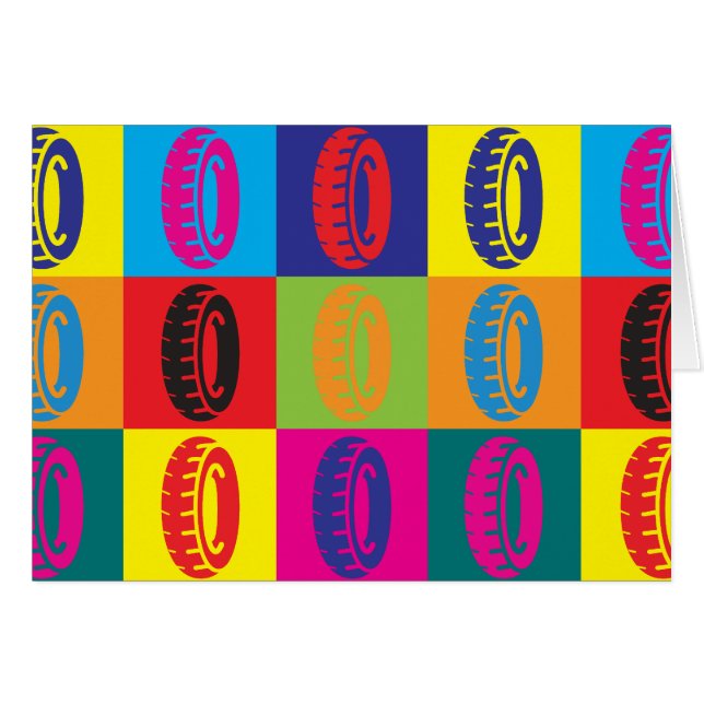 Däckpopkonst Hälsningskort (Framsidan Horizontal)