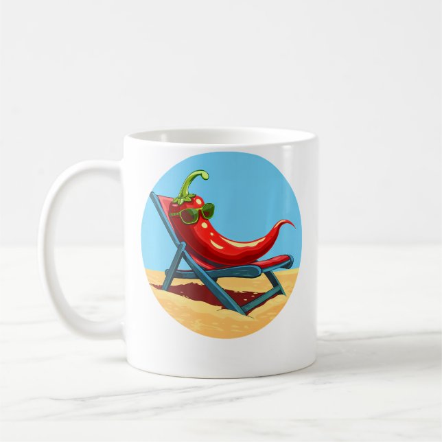 Däckstols Chili För Solbadare Och Paprika Älskare Kaffemugg (Vänster)