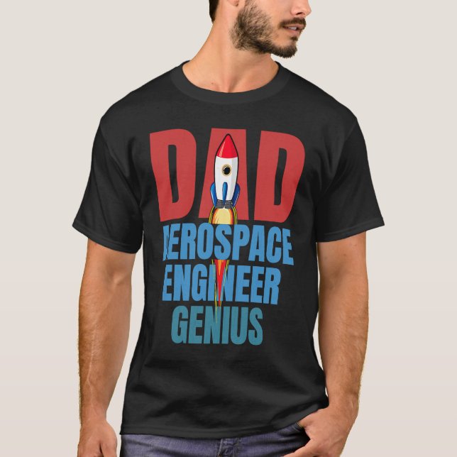 Dad Aerospace Engineer Genius Fun Engineering  Gra T Shirt (Framsida)