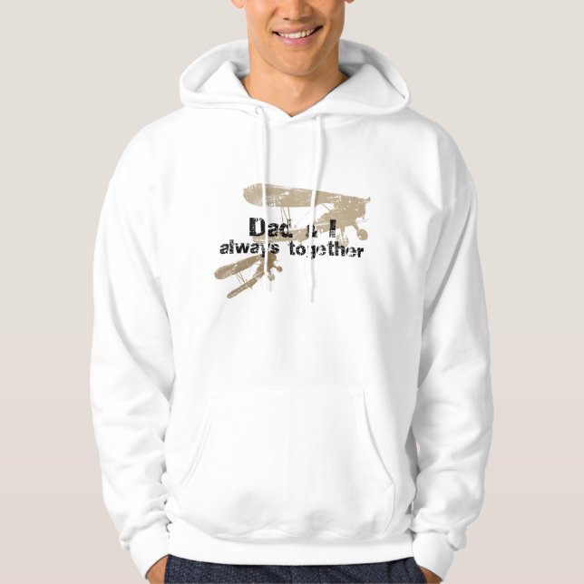 Dad and I always together. Biplane planes Hoodie (Framsida)