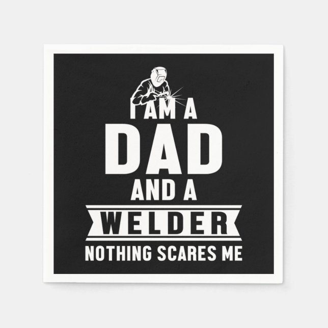 Dad And Welder Welding Metal Iron Profession Gift Pappersservett (Framsidan)