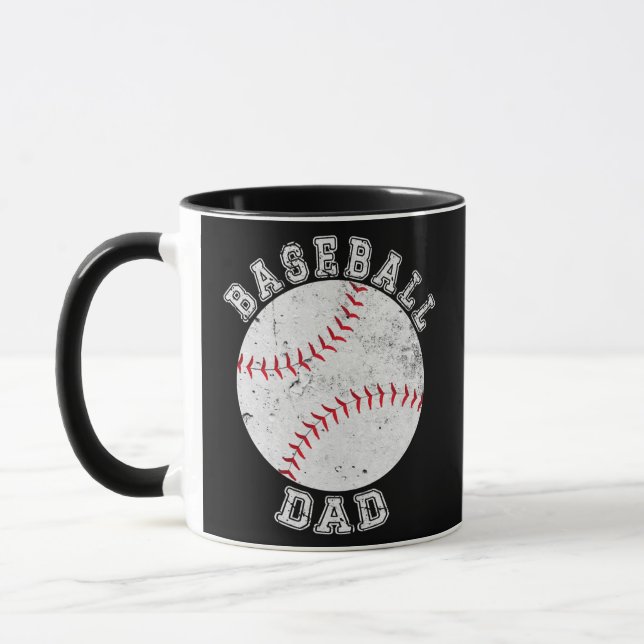 Dad Baseball Lover Vintage Retro Daddy Funny Mugg (Vänster)